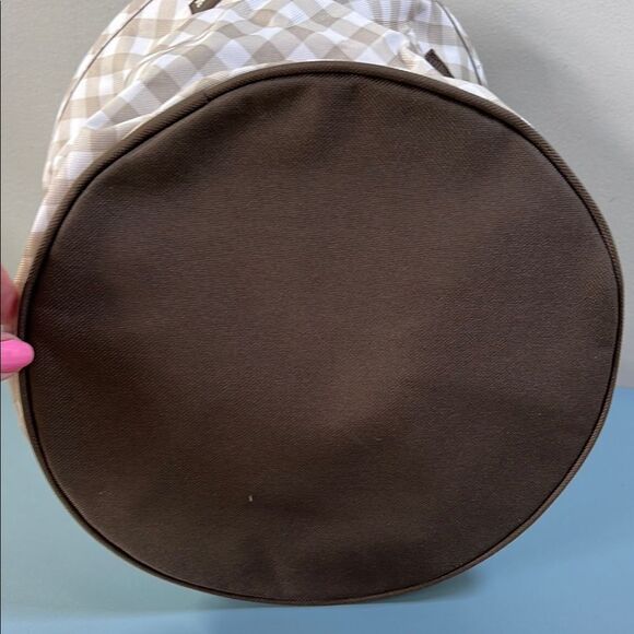 Thirty-One Cinch-Top Bin Taupe Gingham NWT - Picture 3 of 6